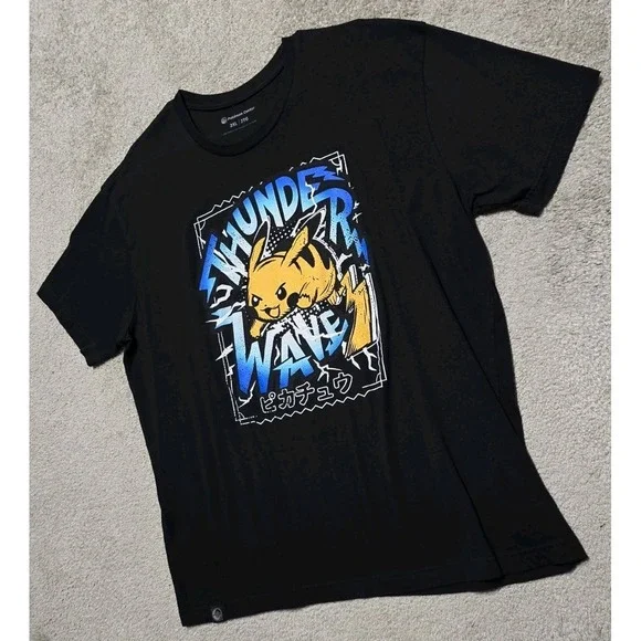 Rare Pokemon Center Pikachu Greatest Hits Thunder Wave T-Shirt Official Mens 2XL - Picture 7 of 14